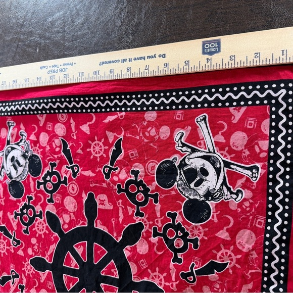 Walt Disney Cruise Line Pirate Night Red Scarf Bandana - Picture 2 of 7